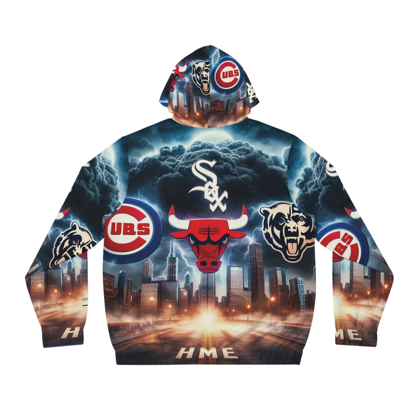 Sports Fan Full-Zip Hoodie - Chicago Cubs, Bears, Bulls, Whitesox Team Lover Exclusive Design by HME