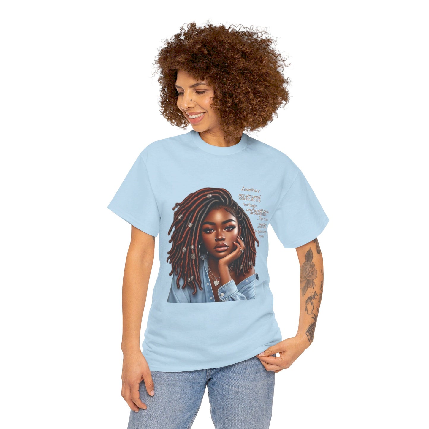 Ahnye’s Melanin Collection I embrace my strength Unisex Heavy Cotton Tee