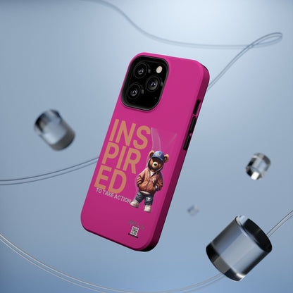 Phone Cases - HME Logo Bear, Inspired to take action Pink