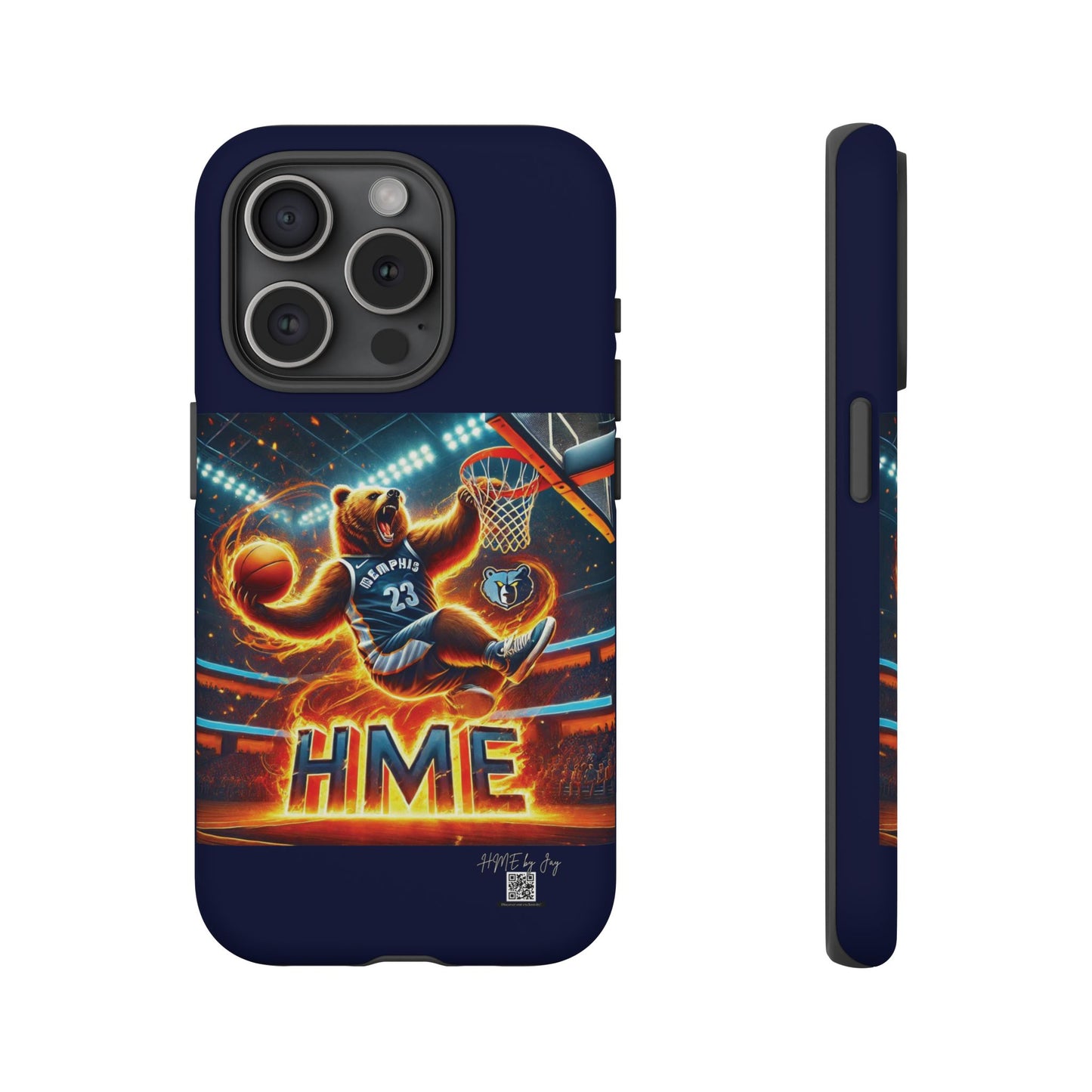 Phone Cases - Memphis Grizzlies Bear Dunkin on Fire Design