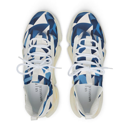 HME Blue and White Men's Mesh Sneakers