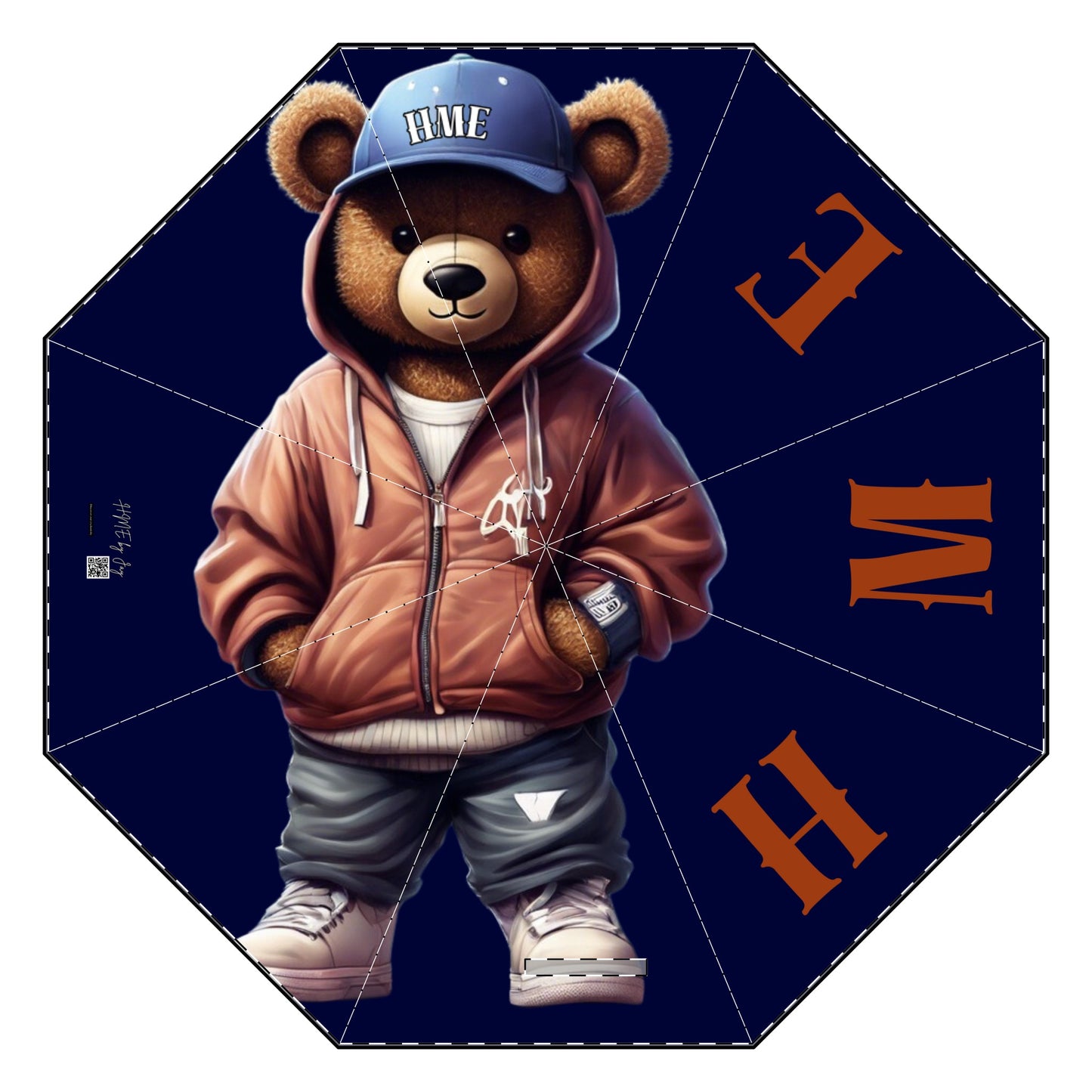 HME Bear Logo Collection Semi-Automatic Foldable Umbrella