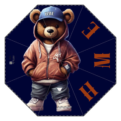 HME Bear Logo Collection Semi-Automatic Foldable Umbrella