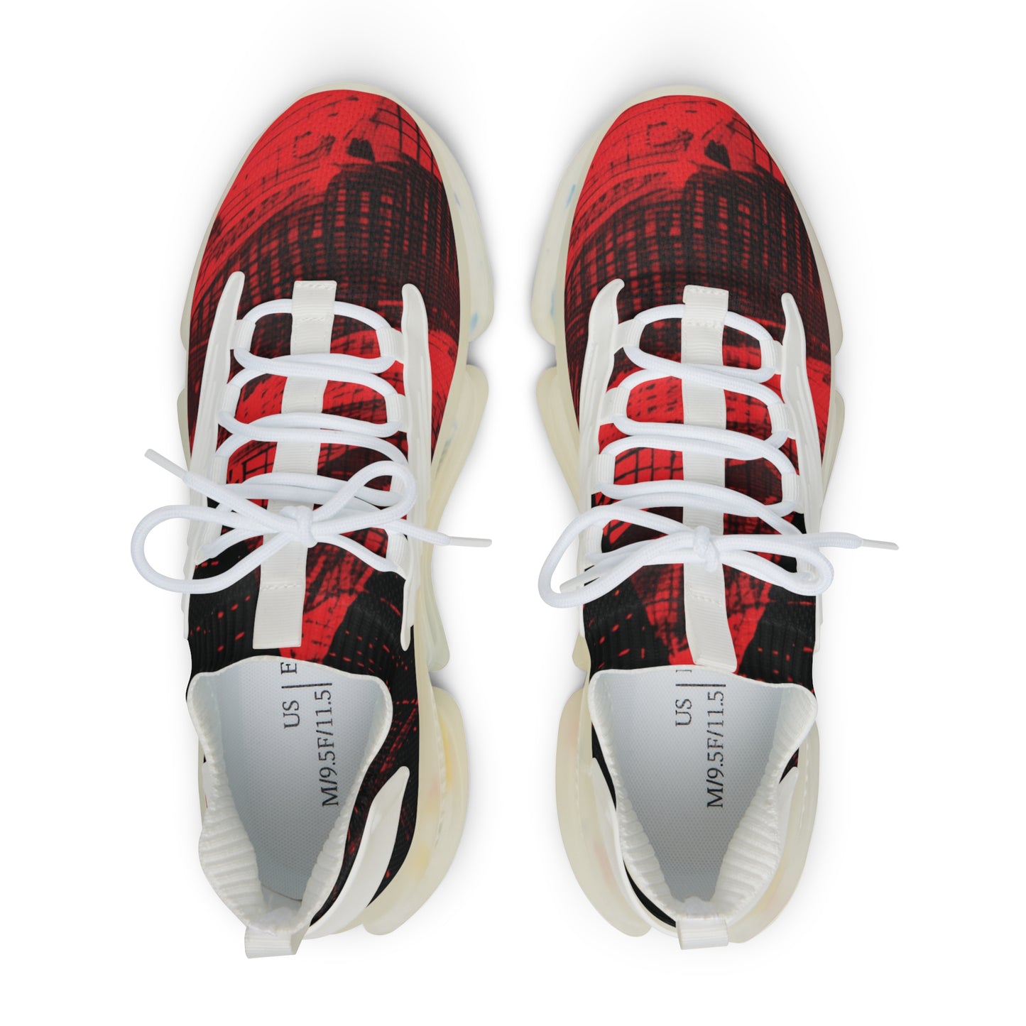 FlexComfort Red & Black Men's Mesh Sneakers