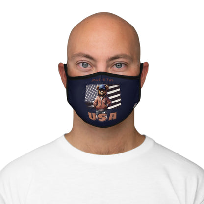 HME Bear Logo Dark Navy Blue Fitted 2 layer Polyester Face Mask