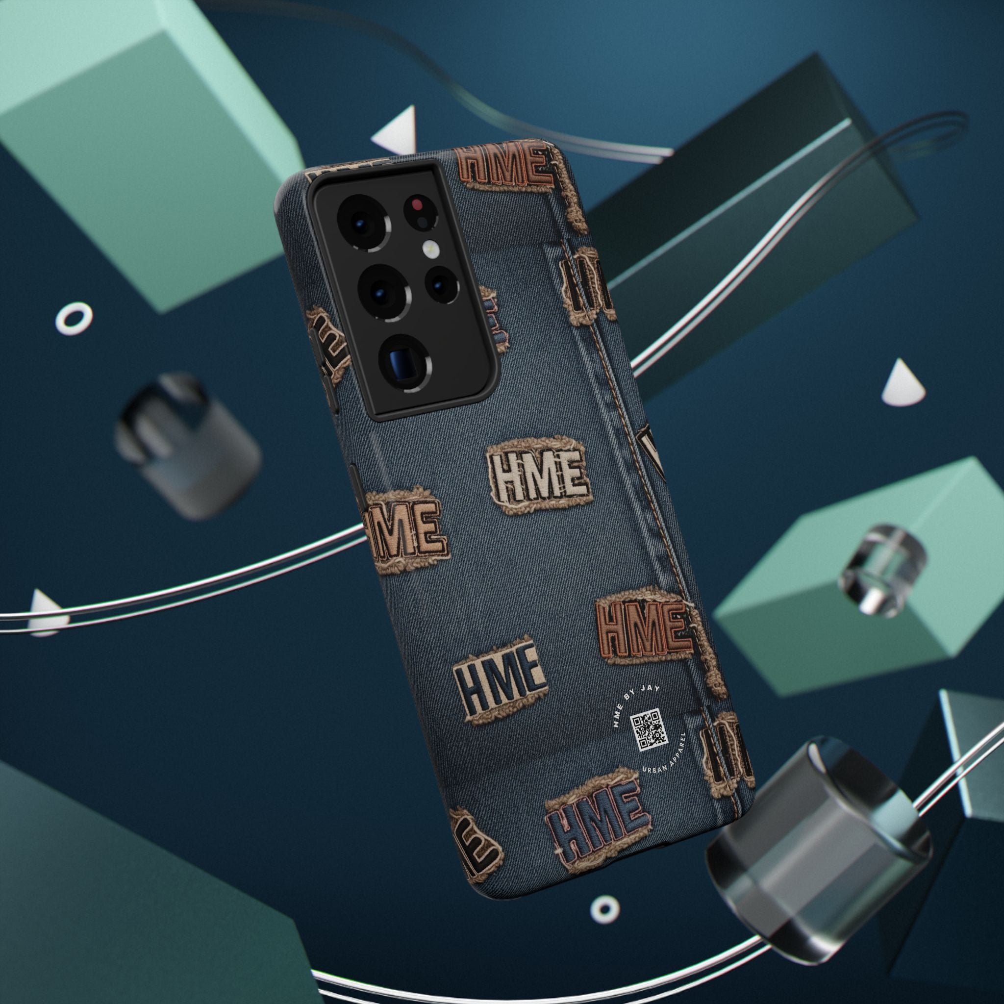 Phone Case Stressed Denim HME Patches Impact-Resistant