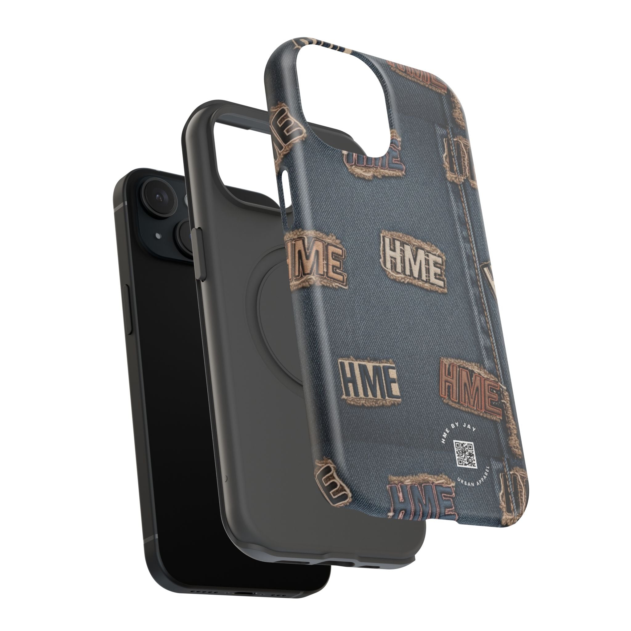 Phone Case Stressed Denim HME Patches Impact-Resistant