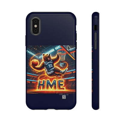 Phone Cases - Memphis Grizzlies Bear Dunkin on Fire Design