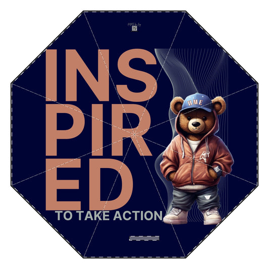 Umbrella Bear Logo Collection Foldable Umbrella - Take Action Inspirational Design