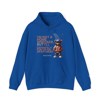 HME Bear Logo Heavy Blend Hooded Sweatshirt - I'm not a Home Wrecker Design