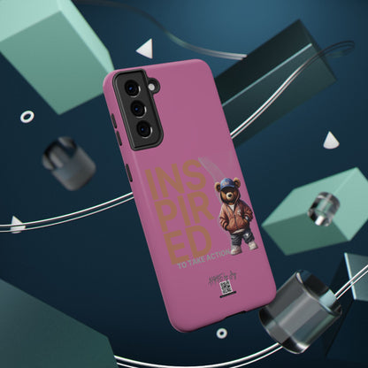 Phone Cases - HME Logo Bear, Inspired to take action light pink