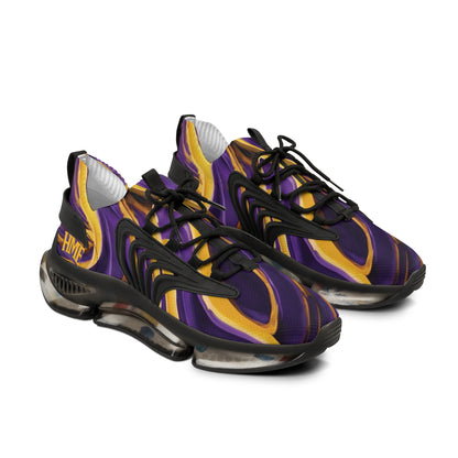 FlexComfort Purple and Gold Men's Mesh Sneakers