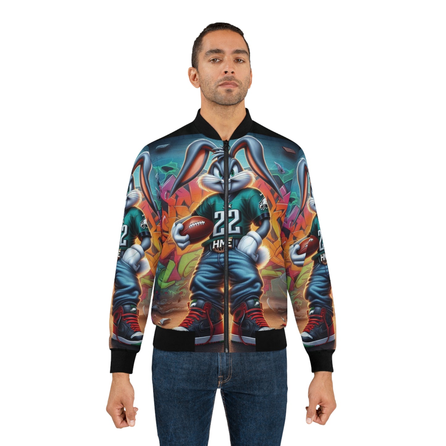 HME Bugs Bunny Eagles Men's Bomber Jacket (AOP)