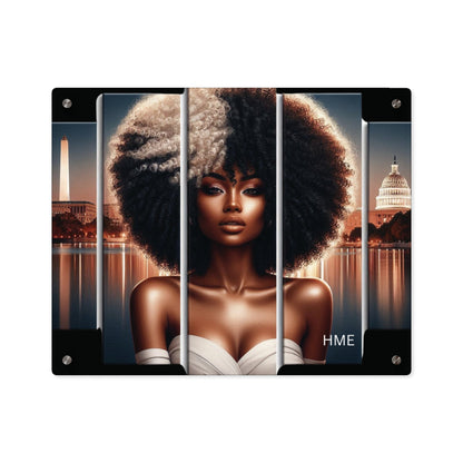 Acrylic Wall Art Panels - Ahnye’s Melanin Collection, Afrocentric Woman in Washington DC