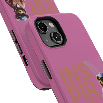 Phone Cases - HME Logo Bear, Inspired to take action light pink