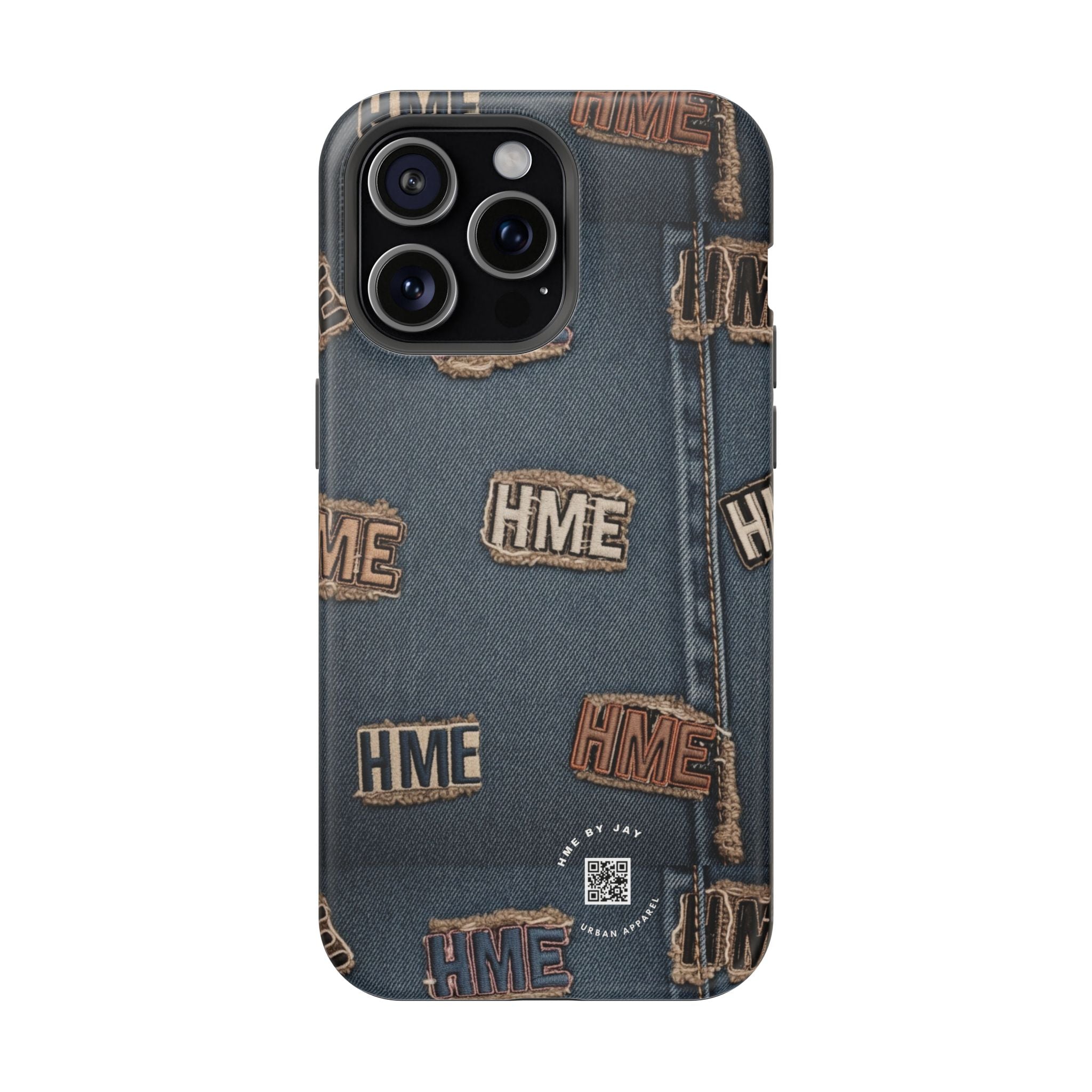Phone Case Stressed Denim HME Patches Impact-Resistant
