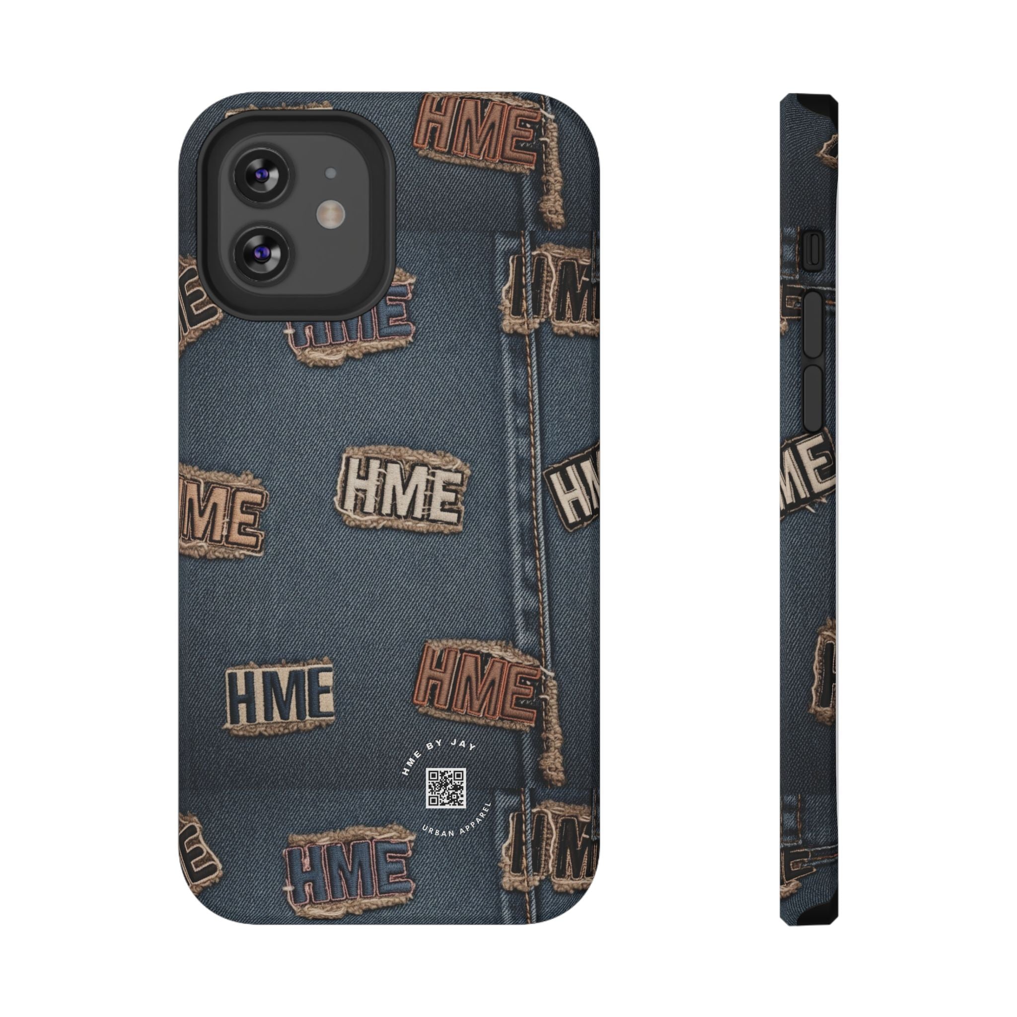 Phone Case Stressed Denim HME Patches Impact-Resistant