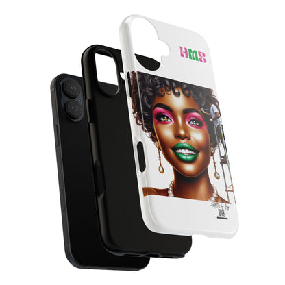 Phone Case - Ahnye's Melanin Collection Devine 9, AKA creation of beauty (White)