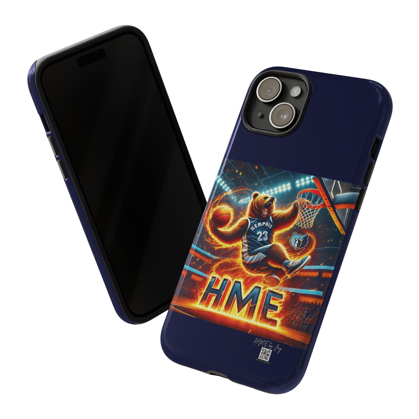 Phone Cases - Memphis Grizzlies Bear Dunkin on Fire Design