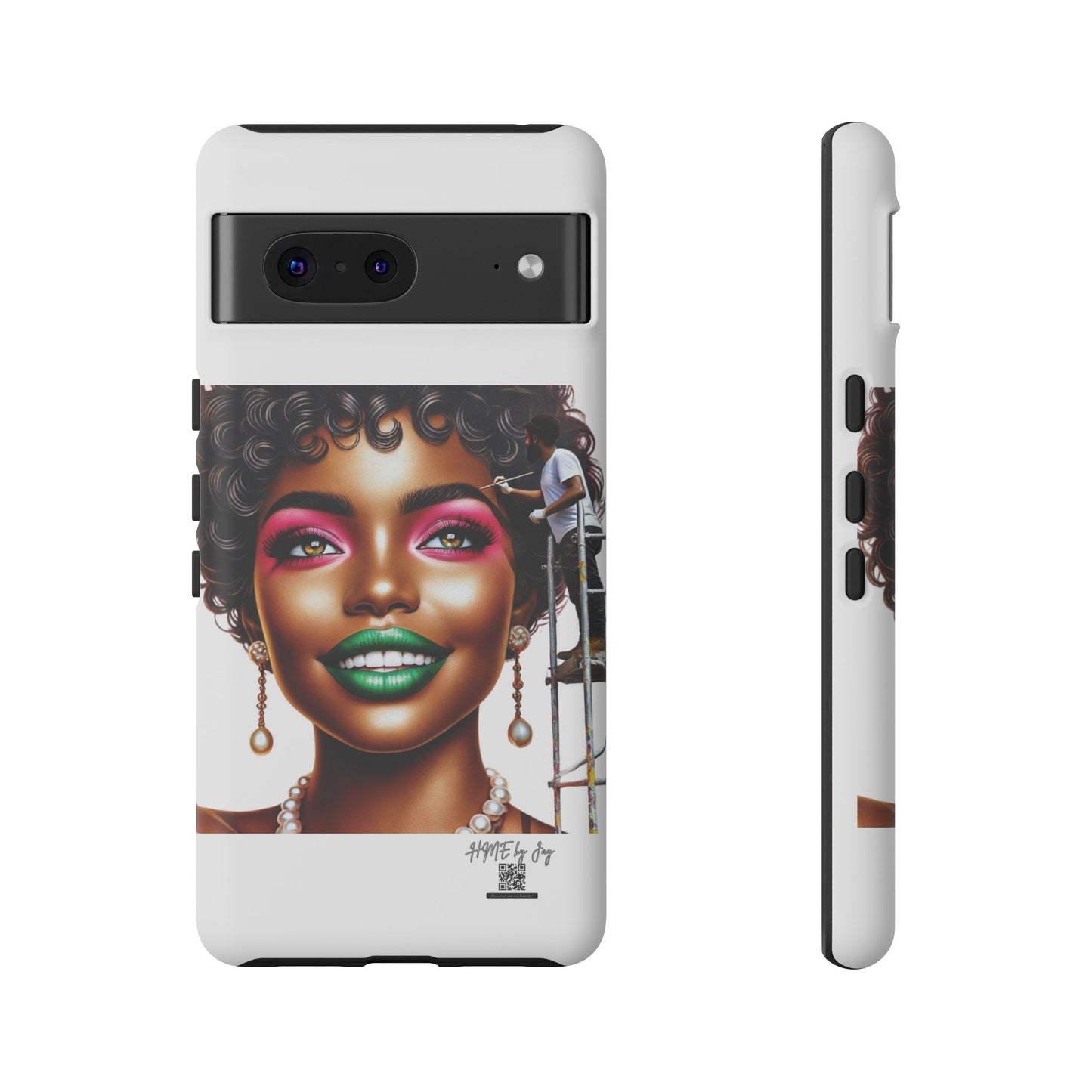 Phone Case - Ahnye's Melanin Collection Devine 9, AKA creation of beauty (White)