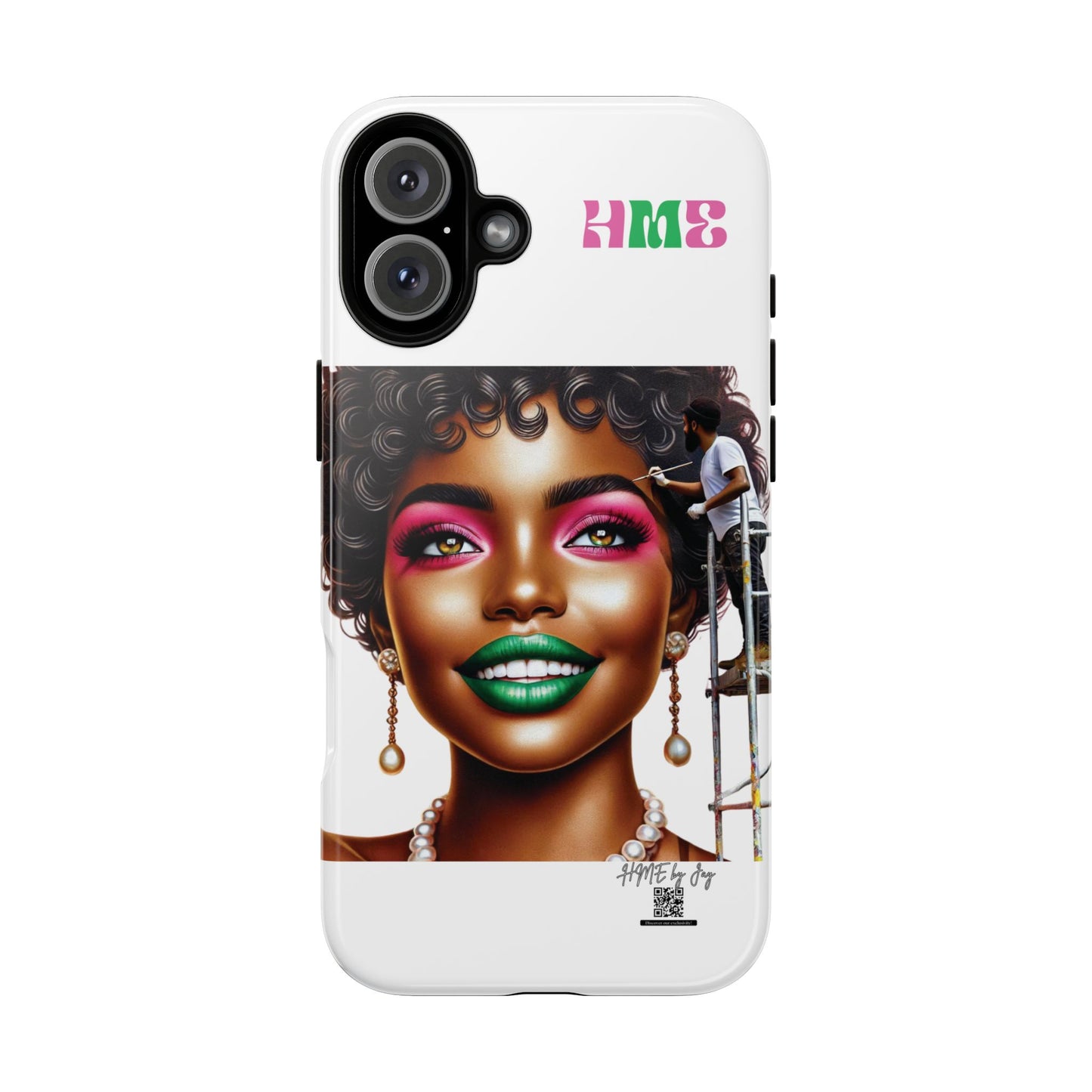 Phone Case - Ahnye's Melanin Collection Devine 9, AKA creation of beauty (White)