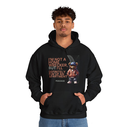 HME Bear Logo Heavy Blend Hooded Sweatshirt - I'm not a Home Wrecker Design