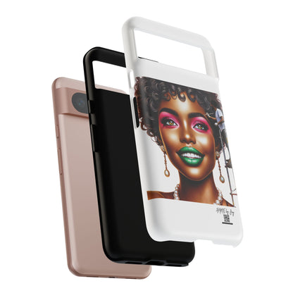 Phone Case - Ahnye's Melanin Collection Devine 9, AKA creation of beauty (White)