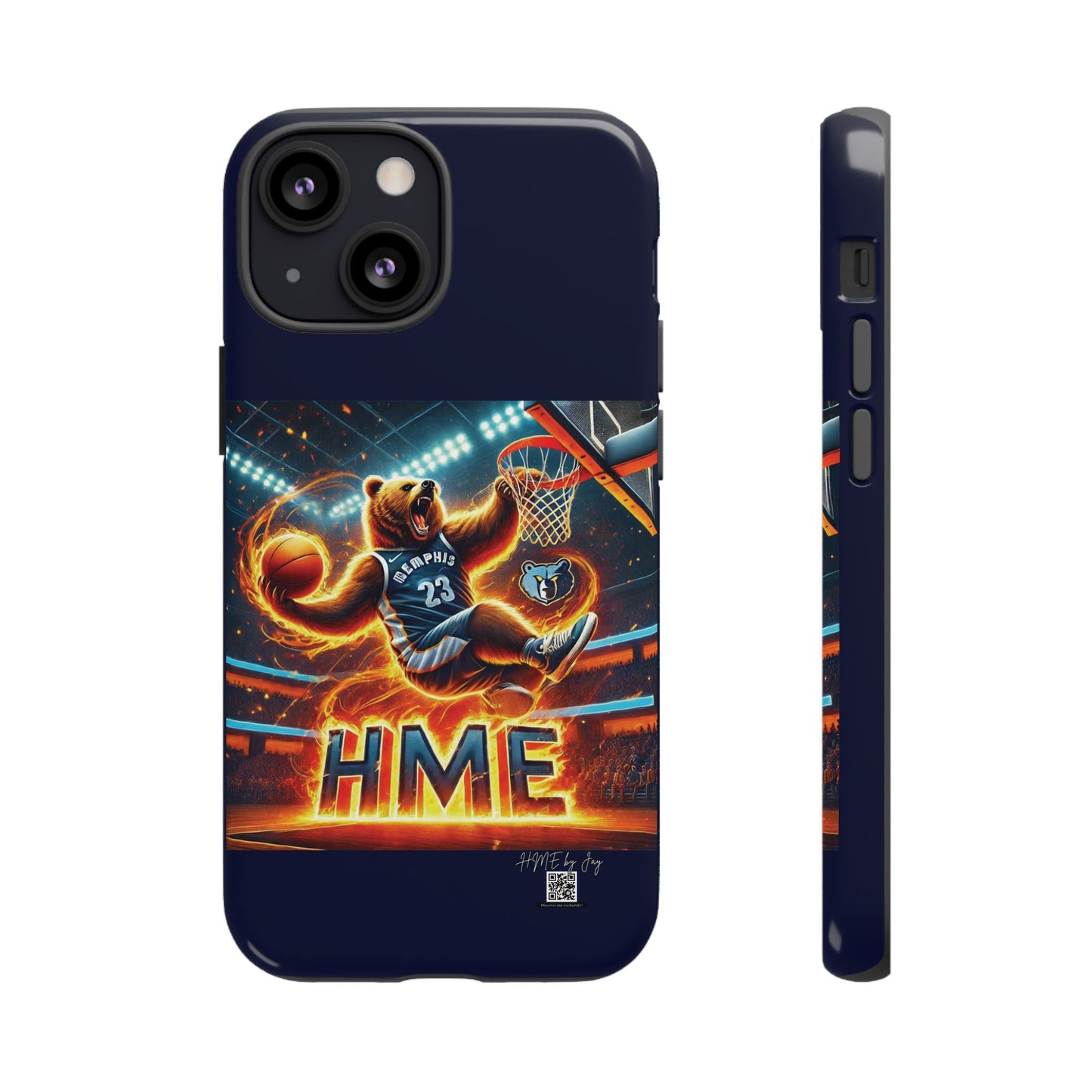 Phone Cases - Memphis Grizzlies Bear Dunkin on Fire Design