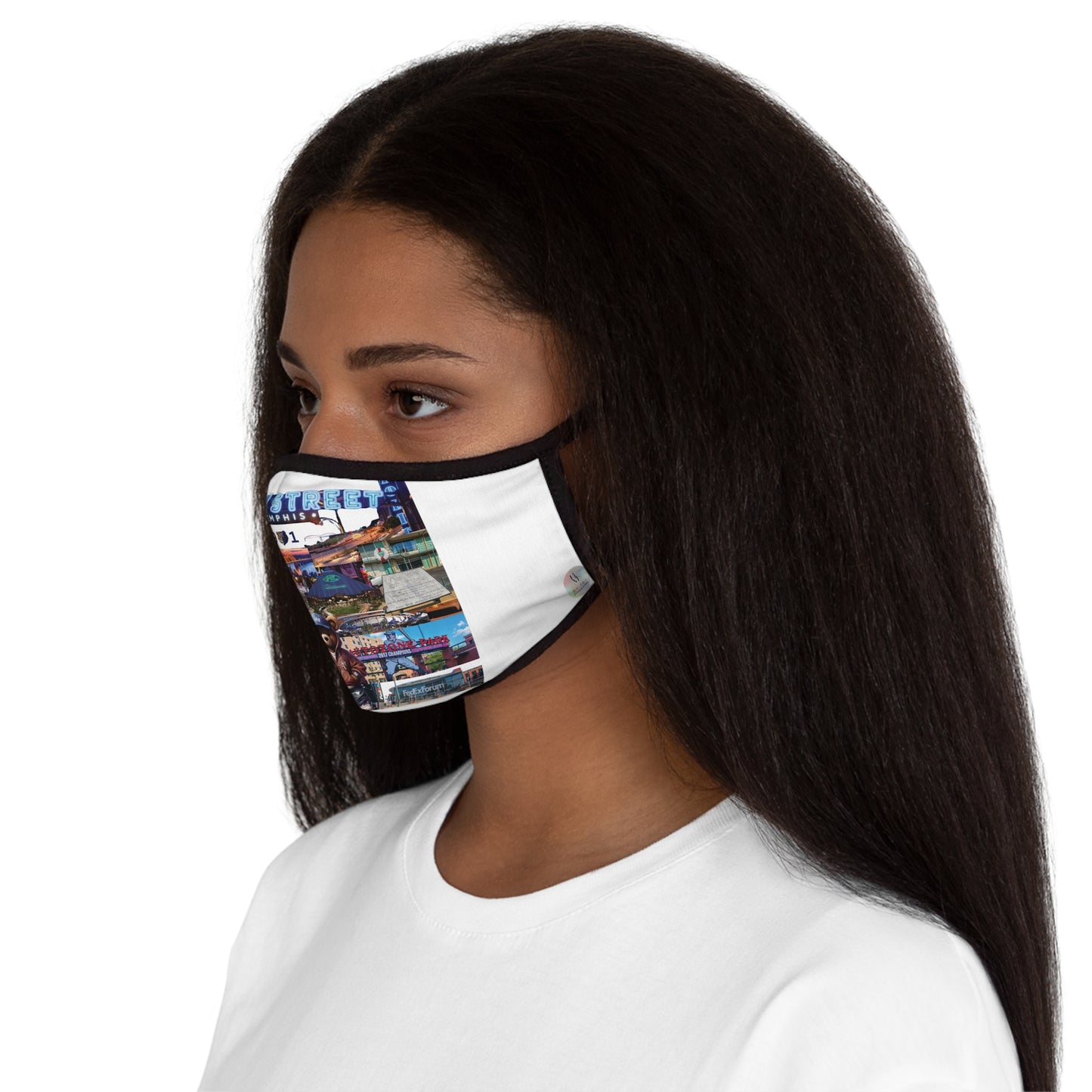 Rep Yo City Memphis White Fitted 2 layer Polyester Face Mask