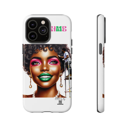 Phone Case - Ahnye's Melanin Collection Devine 9, AKA creation of beauty (White)