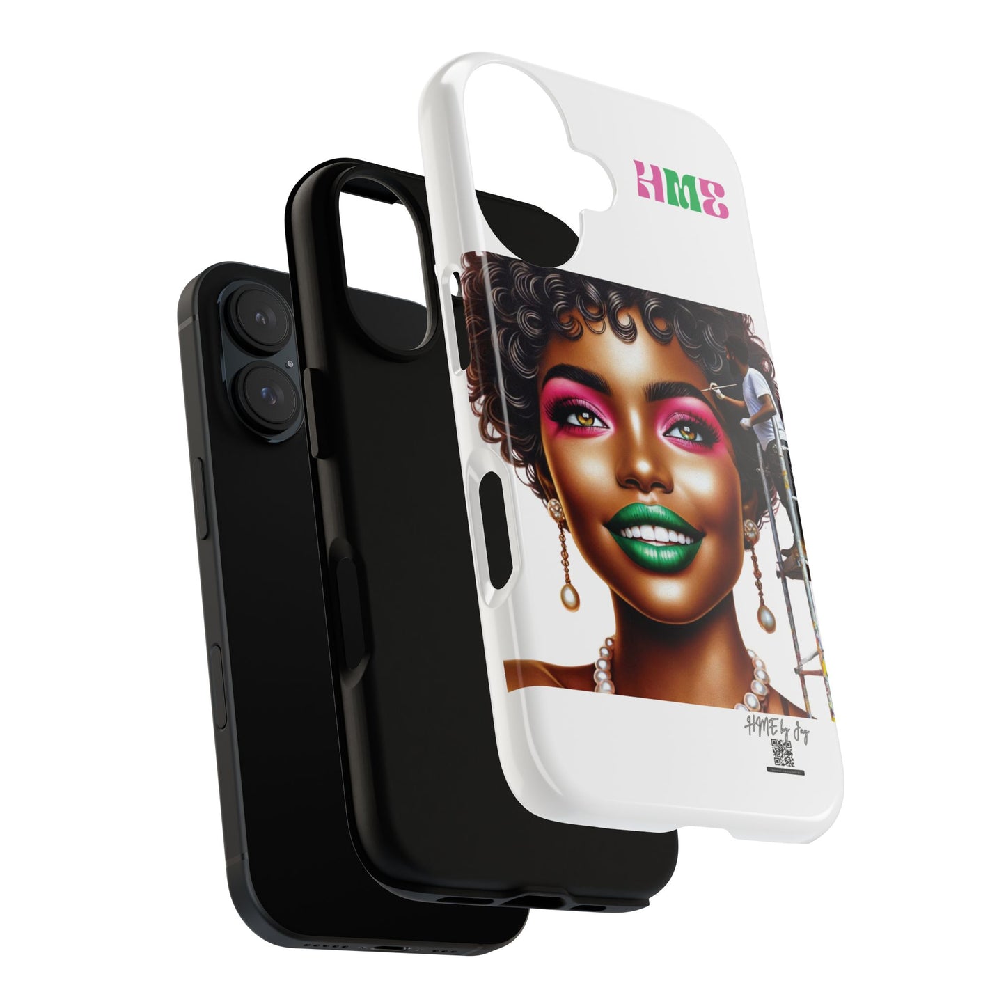 Phone Case - Ahnye's Melanin Collection Devine 9, AKA creation of beauty (White)