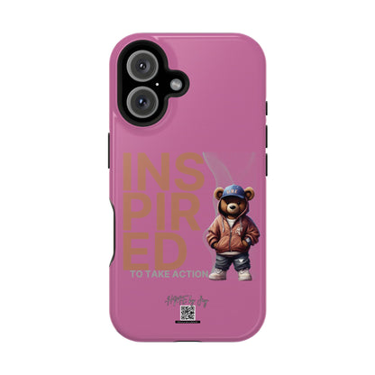 Phone Cases - HME Logo Bear, Inspired to take action light pink