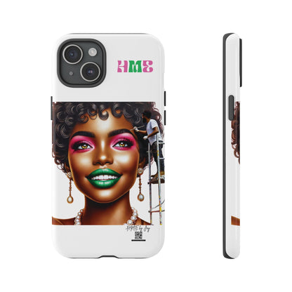 Phone Case - Ahnye's Melanin Collection Devine 9, AKA creation of beauty (White)