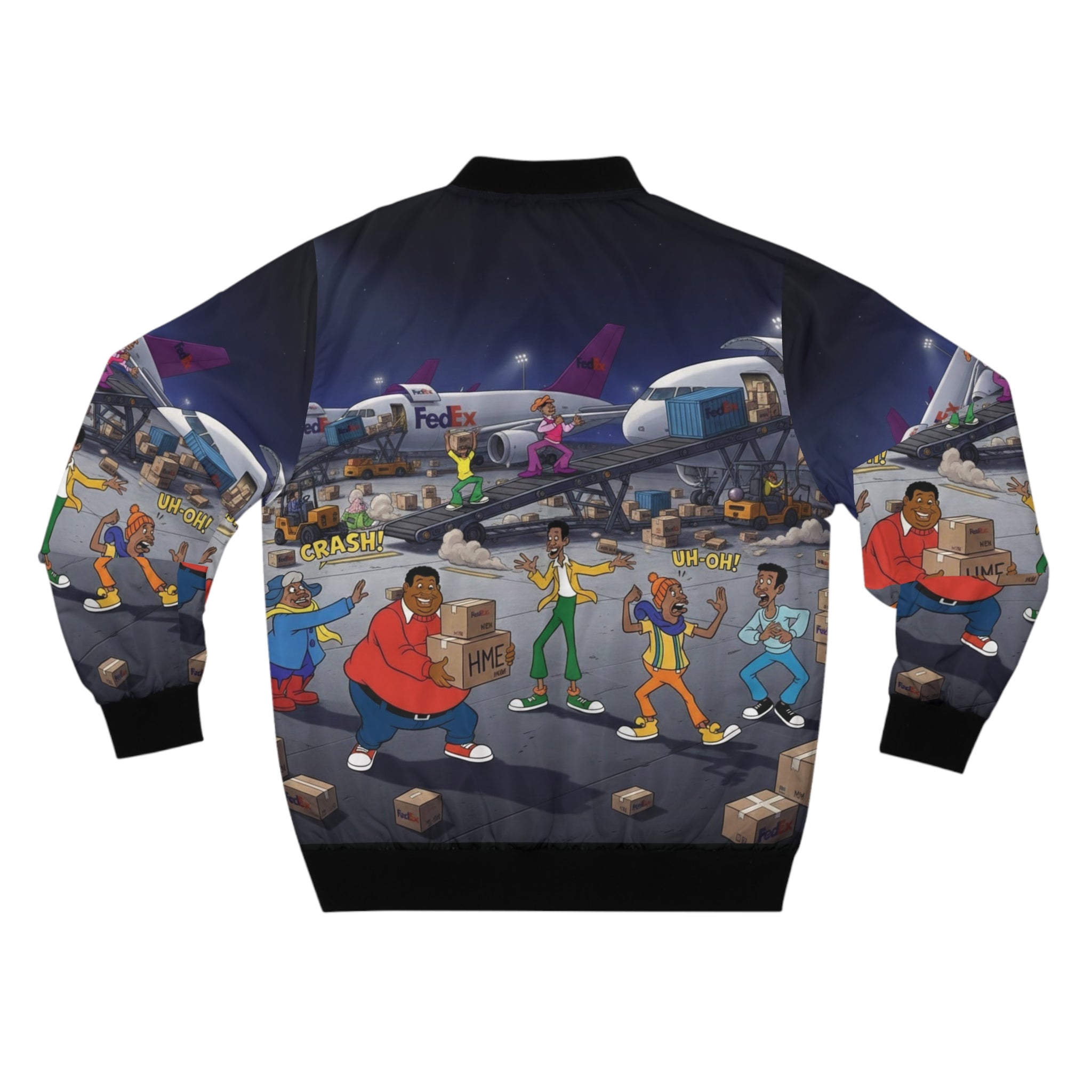 Fat Albert & The Gang x FedEx Bomber Jacket — Retro Cartoon Crossover AOP