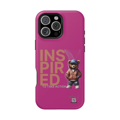 Phone Cases - HME Logo Bear, Inspired to take action Pink
