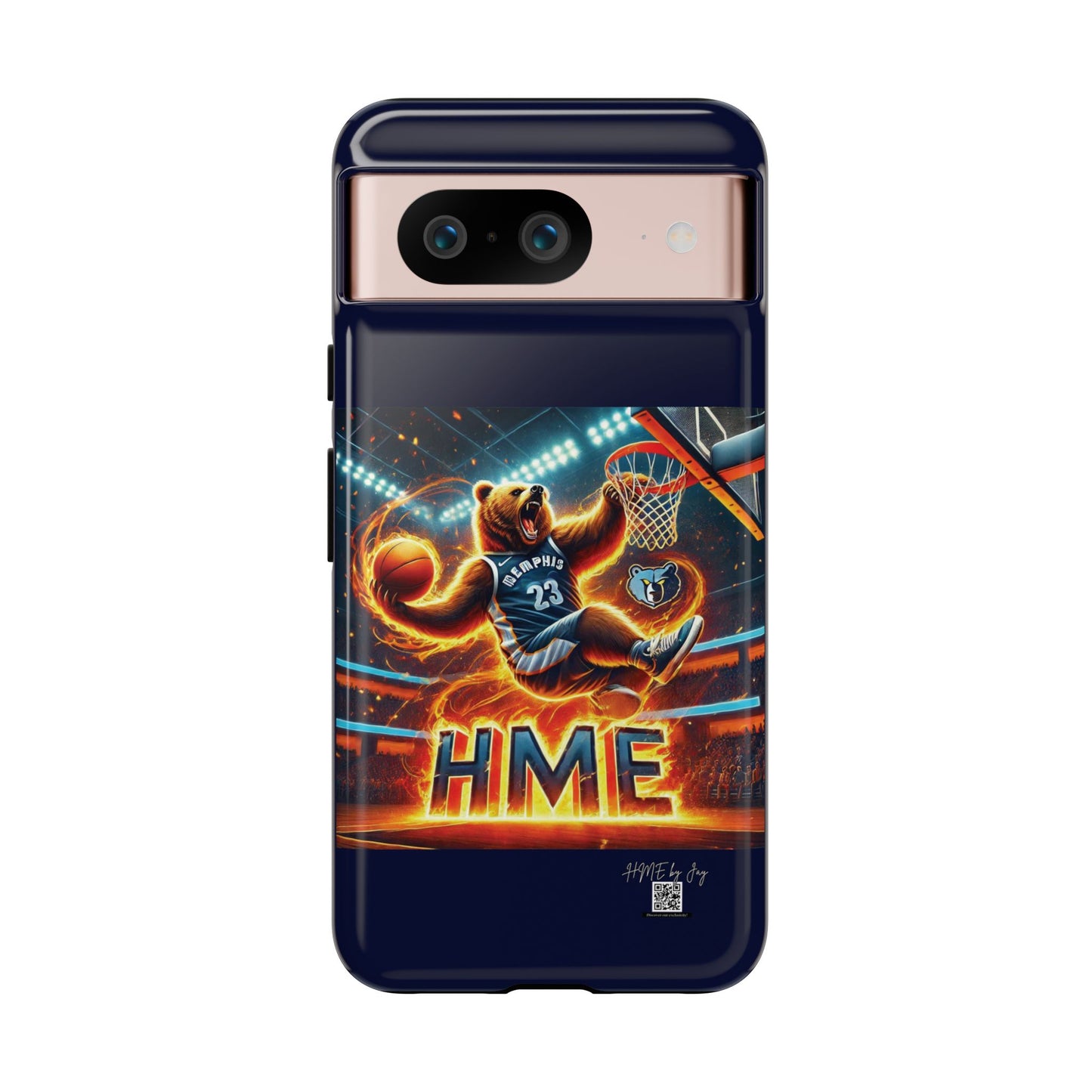 Phone Cases - Memphis Grizzlies Bear Dunkin on Fire Design