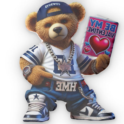 Custom Shaped Pillows - Dallas Cowboys Be my Valentine Bear by HME