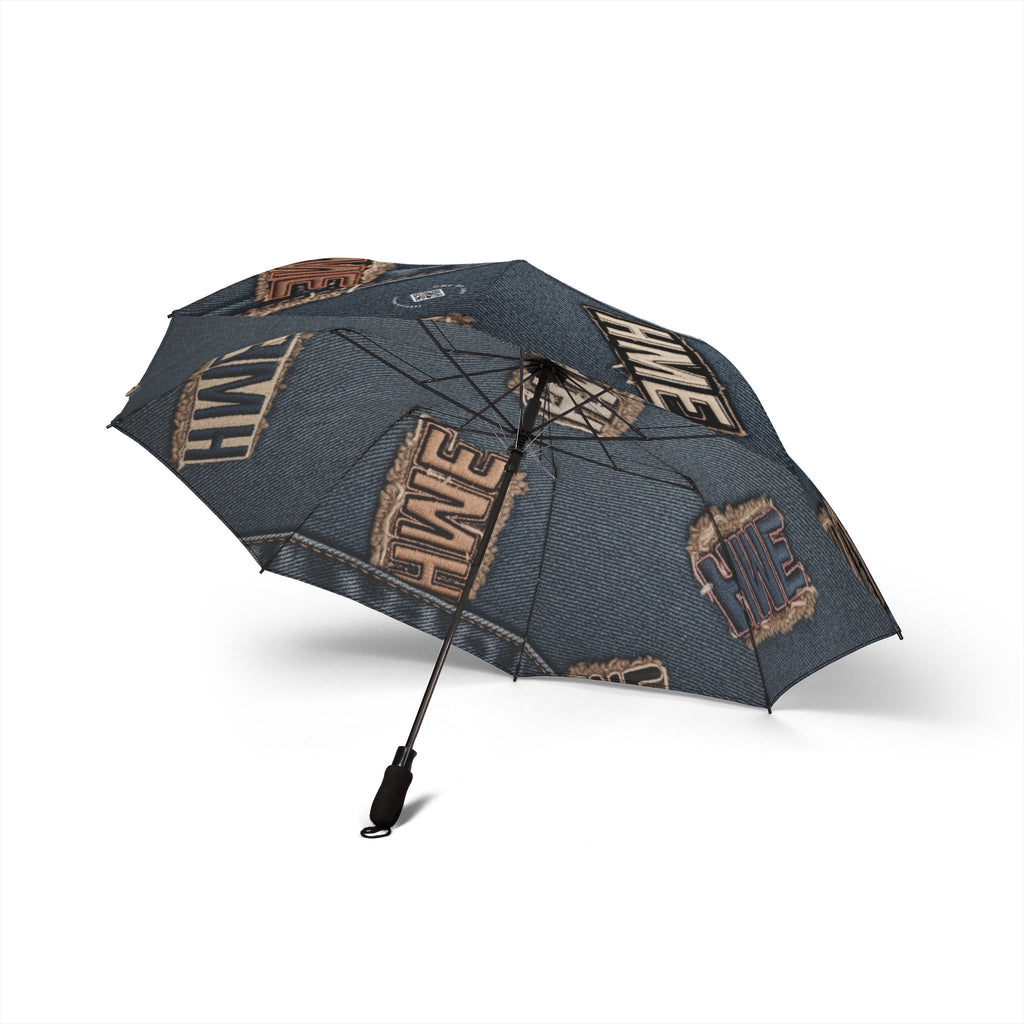 Umbrella - HME Blue Stressed Denim with Patches Design