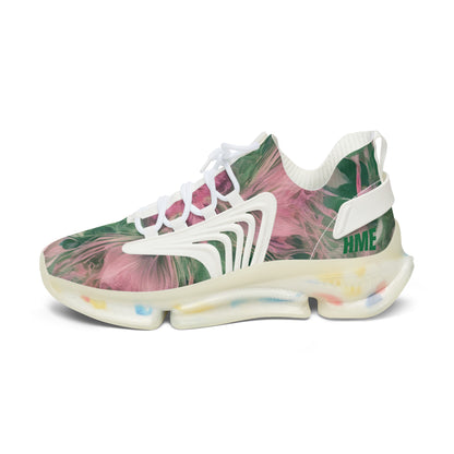 FlexComfort Pink & Green Women's Mesh Sneakers