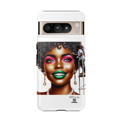 Phone Case - Ahnye's Melanin Collection Devine 9, AKA creation of beauty (White)