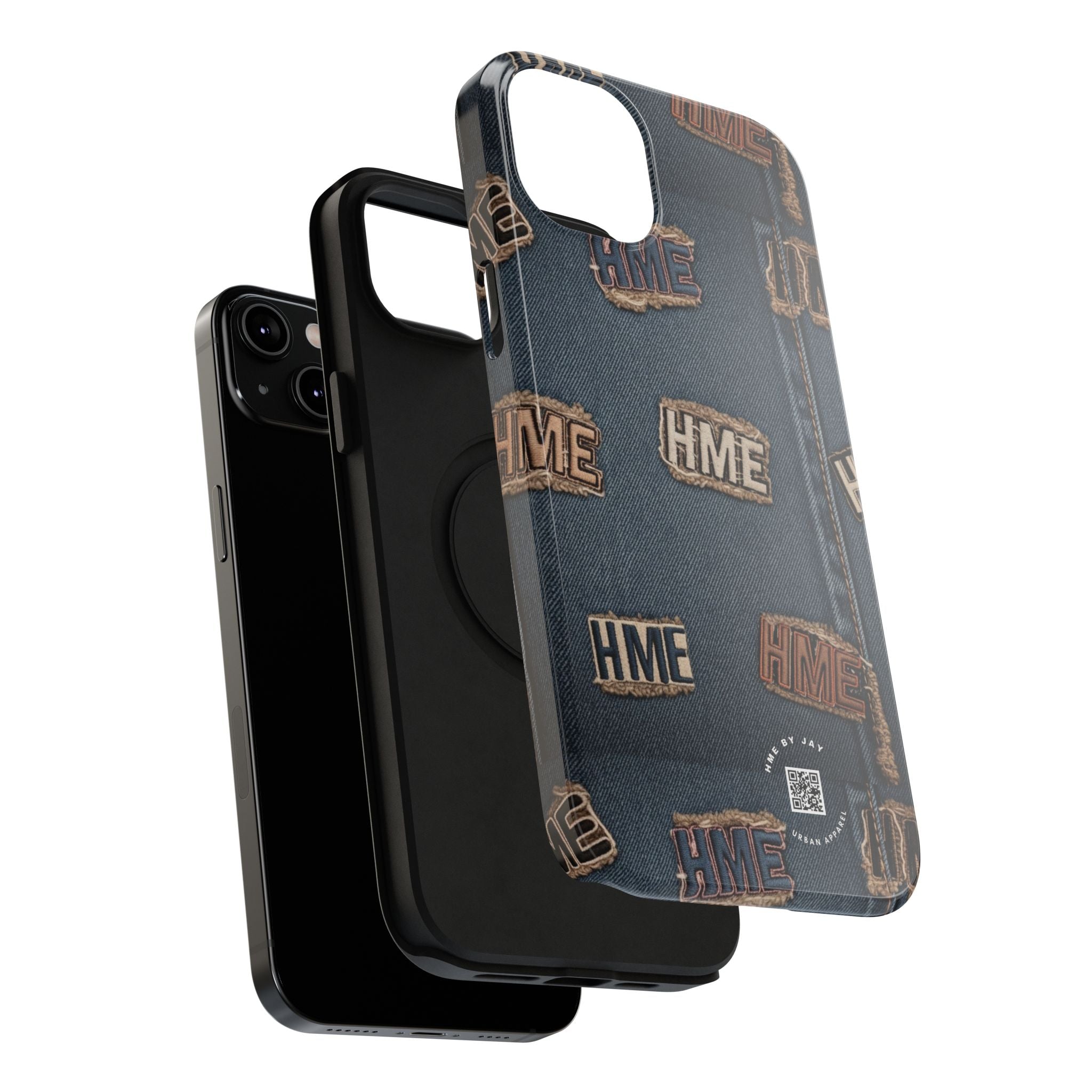 Phone Case Stressed Denim HME Patches Impact-Resistant