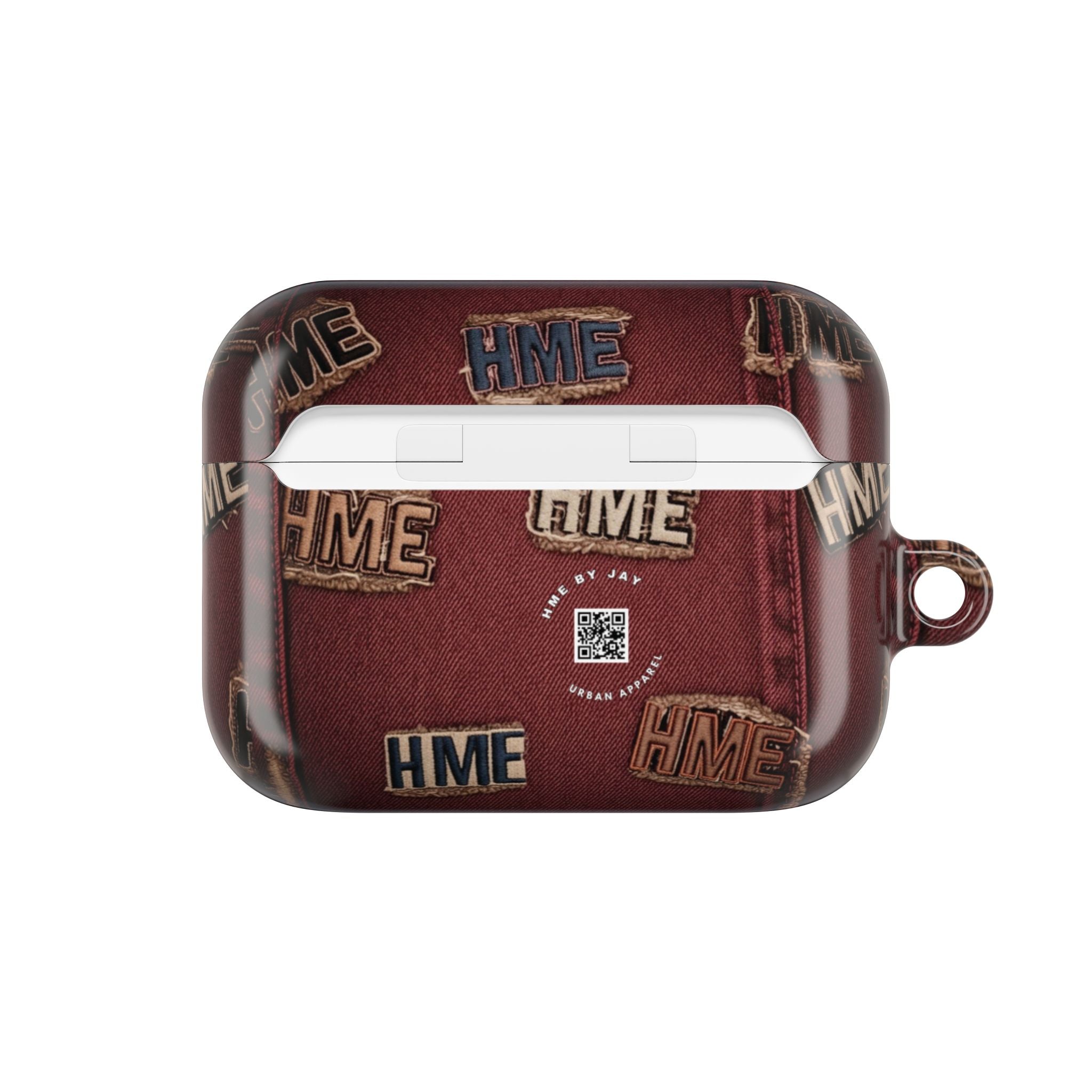 AirPod Case -HME  Stressed Denim with Patches design