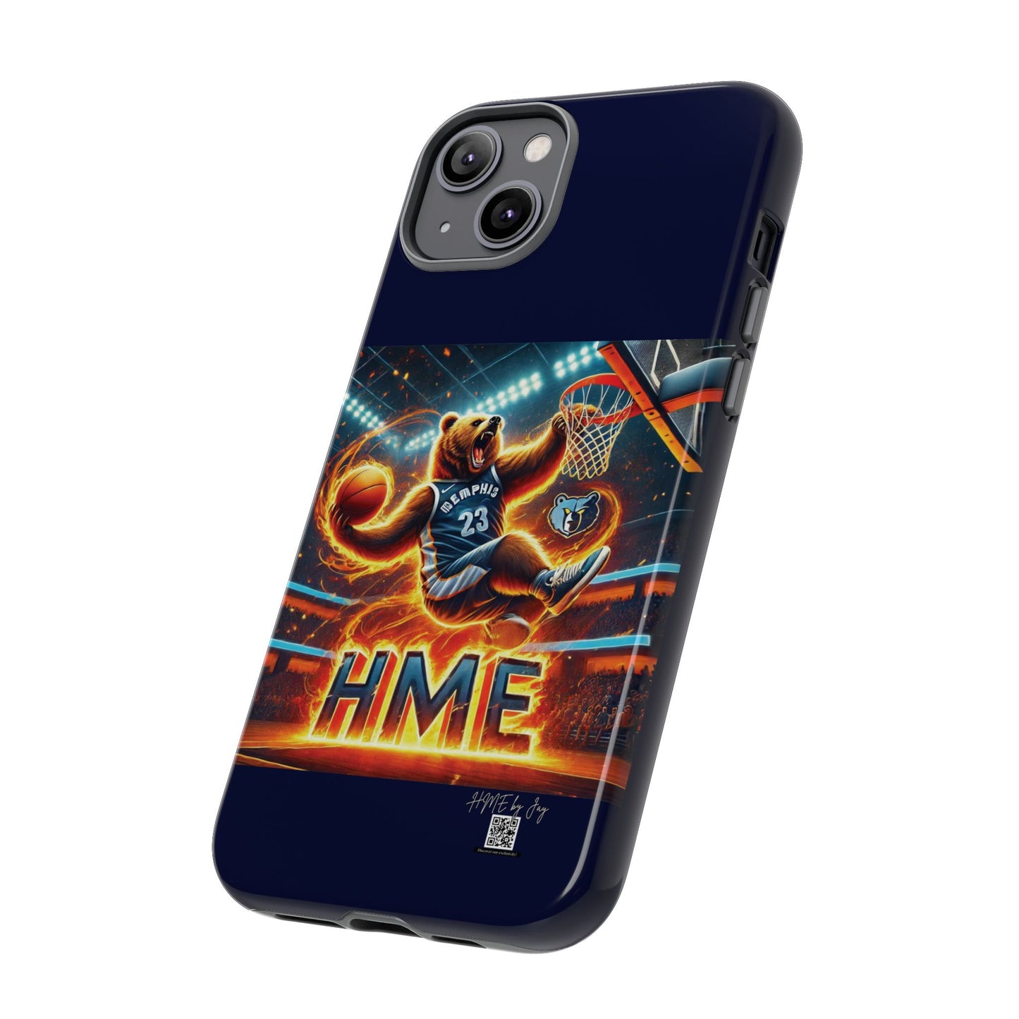 Phone Cases - Memphis Grizzlies Bear Dunkin on Fire Design