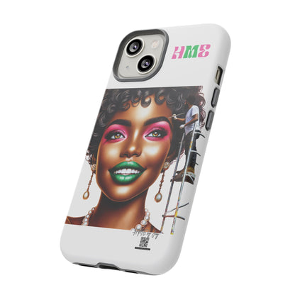 Phone Case - Ahnye's Melanin Collection Devine 9, AKA creation of beauty (White)