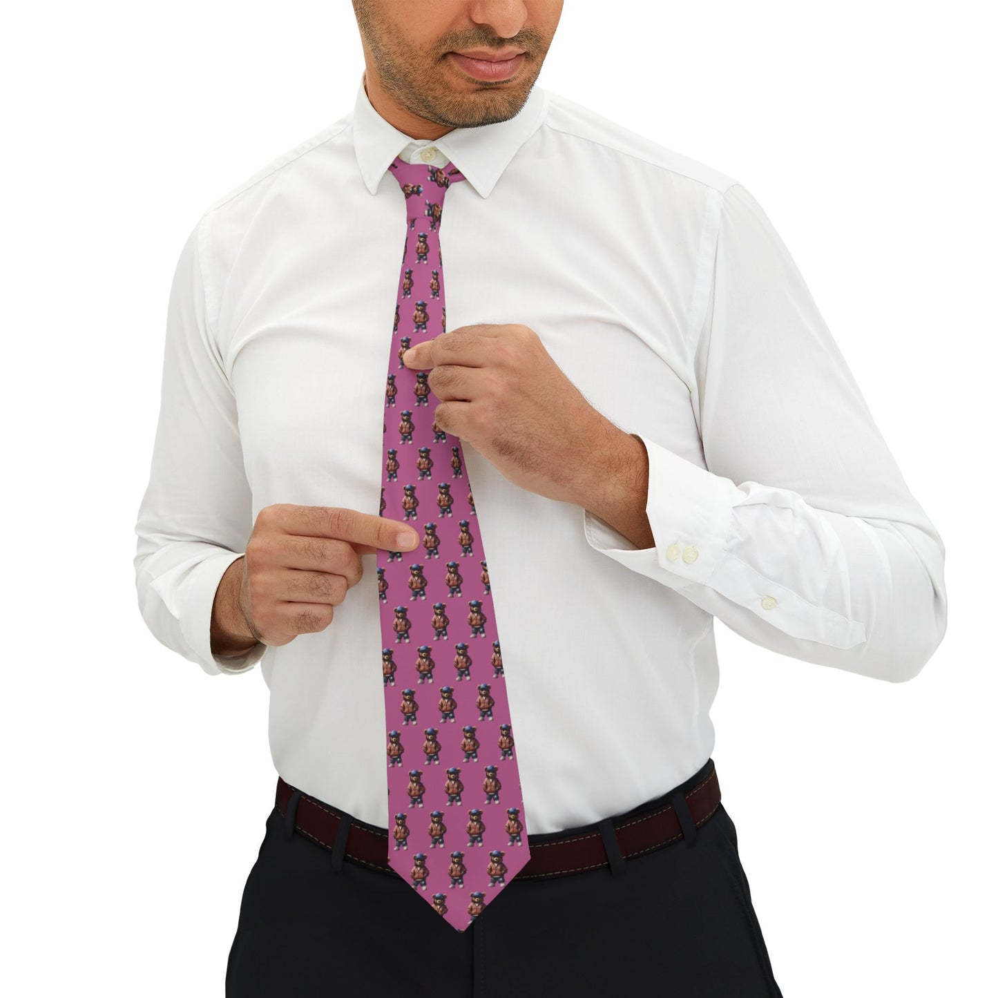 HME Bear Logo Light Pink Collection Necktie