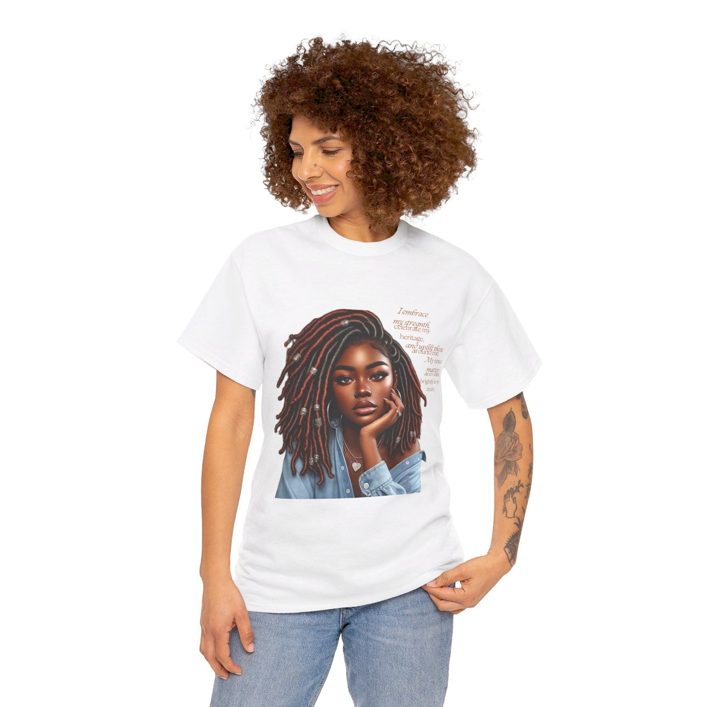 Ahnye’s Melanin Collection I embrace my strength Unisex Heavy Cotton Tee