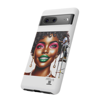 Phone Case - Ahnye's Melanin Collection Devine 9, AKA creation of beauty (White)