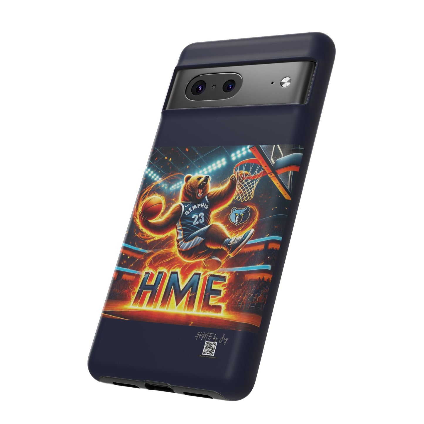 Phone Cases - Memphis Grizzlies Bear Dunkin on Fire Design