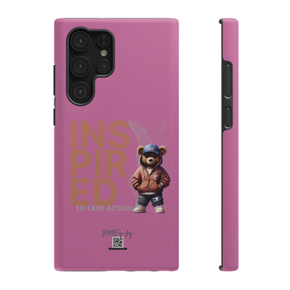 Phone Cases - HME Logo Bear, Inspired to take action light pink