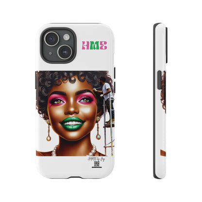 Phone Case - Ahnye's Melanin Collection Devine 9, AKA creation of beauty (White)